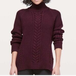 Lululemon Bring the Cozy Cable Knit Oversized Sweater Size 8 Read Condition